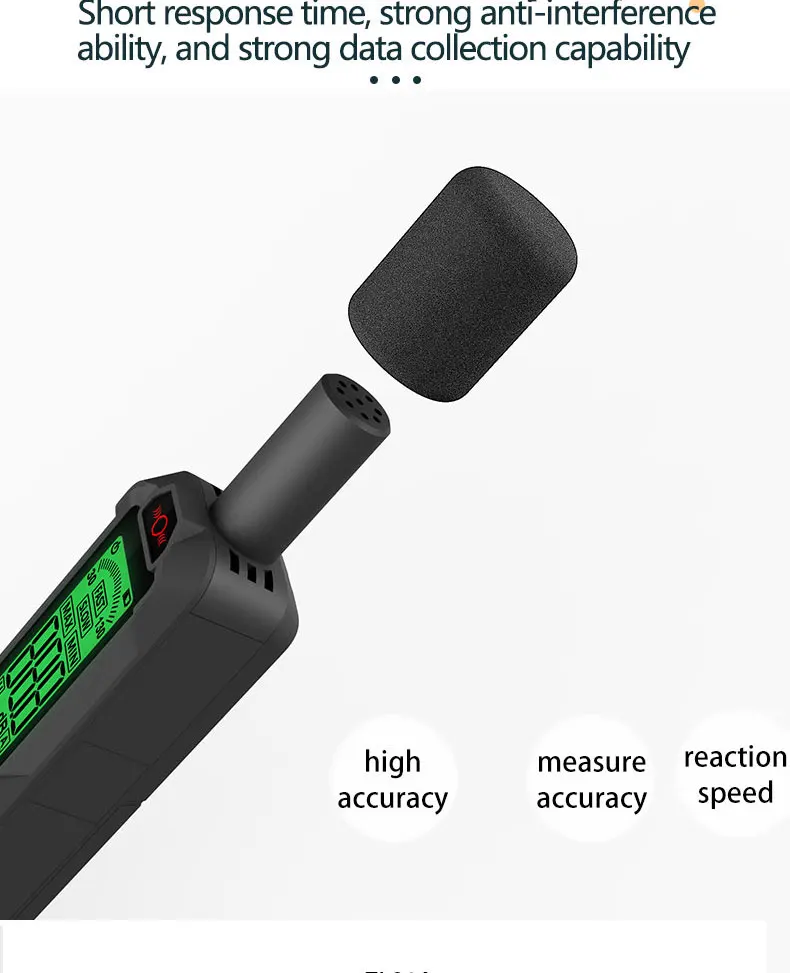 Digitaler Geräuschmesser, Schallpegelmesser, tragbares DB-Messgerät, A-gewichtet, 30–130 dB, Audiomessgerät, Dezibel-Monitor – Detail 3