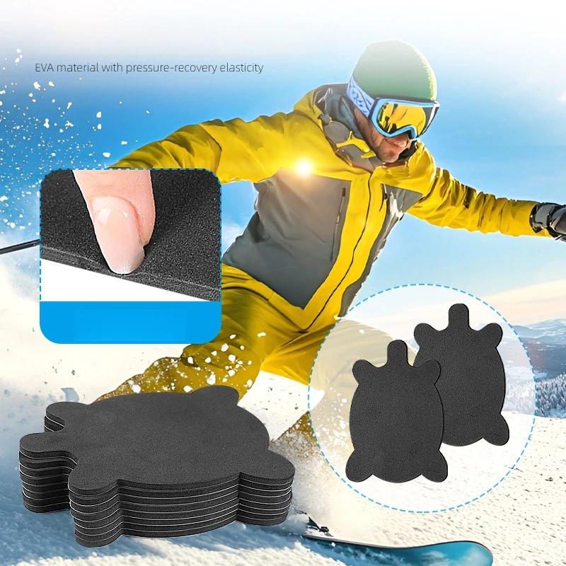 EVA Ski Boot Shin Pads Self Adhesive Turtle Shape Cushion Stickers Shock Ski Shin Protector to Reduce Pressure for Ski Sports