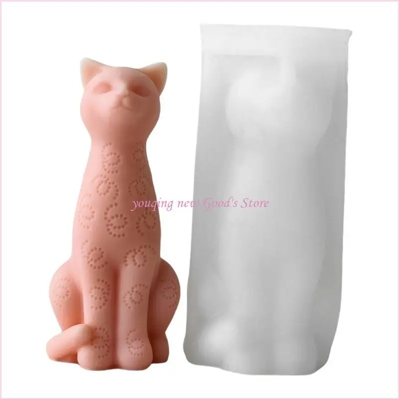 

57QA легко демонтируемая форма для свечей, гипсовая форма для украшения дома ручной работы, форма для сидящих кошек, для