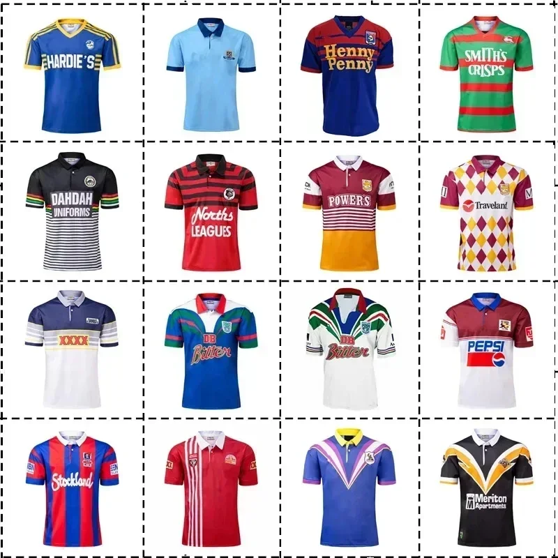 Retro Rugby Jersey Parramatta Eels Sydney Roosters Wests Tigers Manly Sea Eagles Bulldogs Cronulla Sharks Size: S-5XL