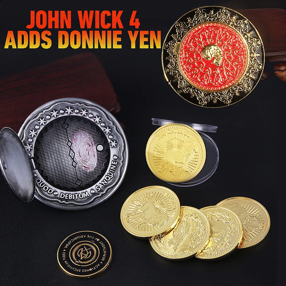 John Wick: Capítulo 4 Cosplay Prop Sangue Juramento Marcador Coin Coleções Réplica Cosplay Props Lembrança Emblema Homens Mulheres Accessoriess