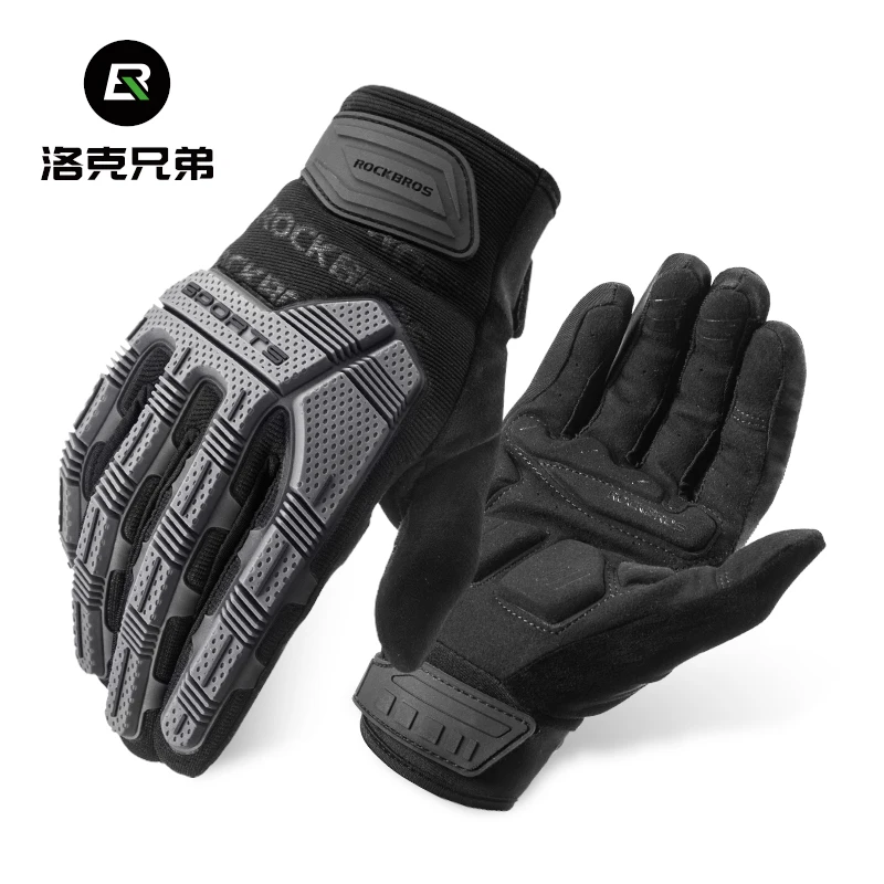 Motorcycle Gloves Riding Electric Vehicle Locomotive Anti-fall Long Finger Male Silicone Warm Autumn and Winter Knight Equipment