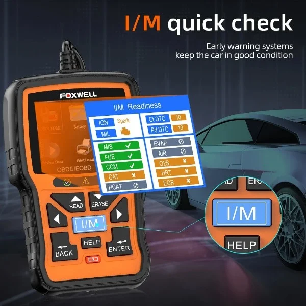 FOXWELL NT301 OBD2 scanner; Professional mechanic OBDII diagnostic code reader; Check engine light;
