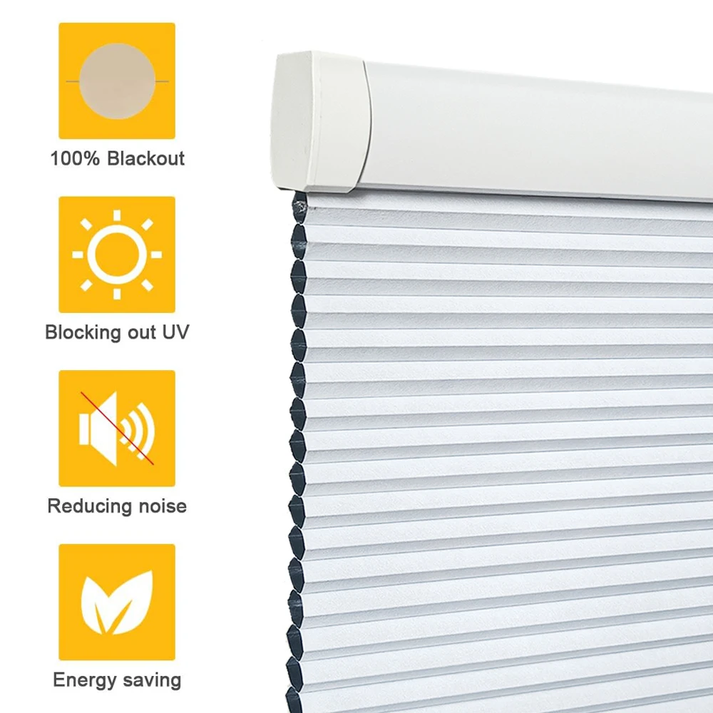 Sixinalu Blackout Cellular Shades Cordless Window Blinds No Tool Curtain Honeycomb Blind Windows Shade for Room Home Custom Size