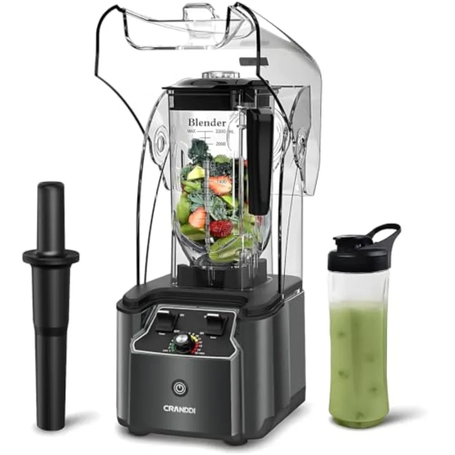 

Бесшумный коммерческий блендер с шумозащитным экраном, 2200 Вт, профессиональный кухонный блендер с кувшином на 2,4 л и функцией самоочистки