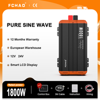 FCHAO 1800W Inverter DC 12V 24V To AC 220V 230V Pure Sine Wave Home Inverter Car Power Converter With Smart Cooling Fans Outdoor