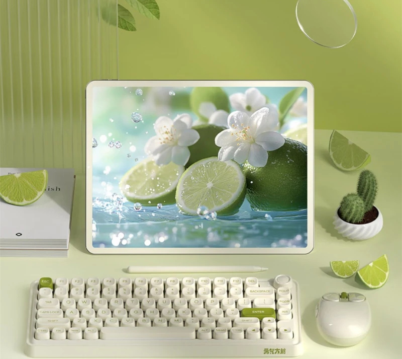 Dareu Z82 Pro Green Lemon Cat's Claw سماعة لاسلكية تعمل بالبلوتوث لوحة المفاتيح 3 نموذج قابل للتبديل السريع RGB الخلفية لوحة المفاتيح الميكانيكية للألعاب