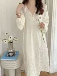 150kg Plus Size Chinese Style Pajamas Satin Silky Maxi Dress Summer V-neck Nightgown Can Be Worn Outside Loungewear Sleepwear