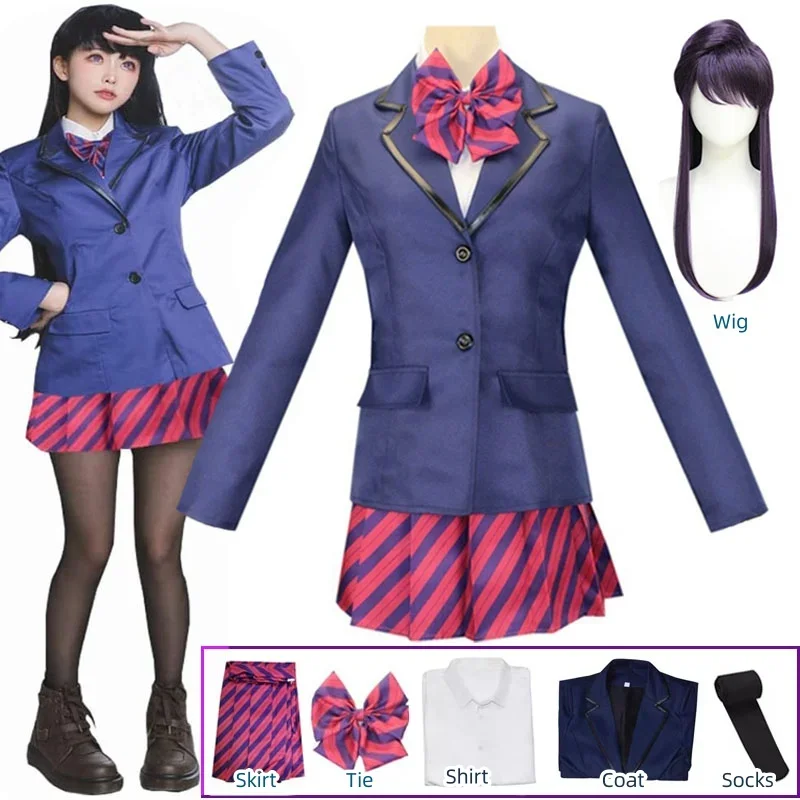 Komi Can't Communicate Cosplay Costume pour femme, Anime Shouko, uniforme scolaire de marin, jupe trempée