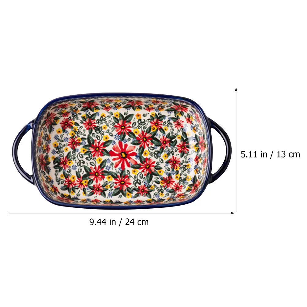 Polish Baking Tray Oval Food Storage Dish Plate Kitchen Micro-wave Oven Decorative Ceramic Ceramics Baked