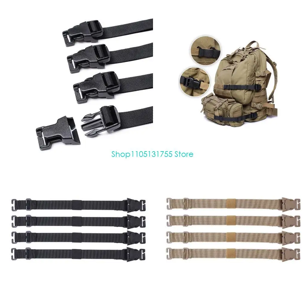 K0EF 4 Pcs Expandable Nylon Webbing Straps With Buckle Luggage Straps Wear-resistant