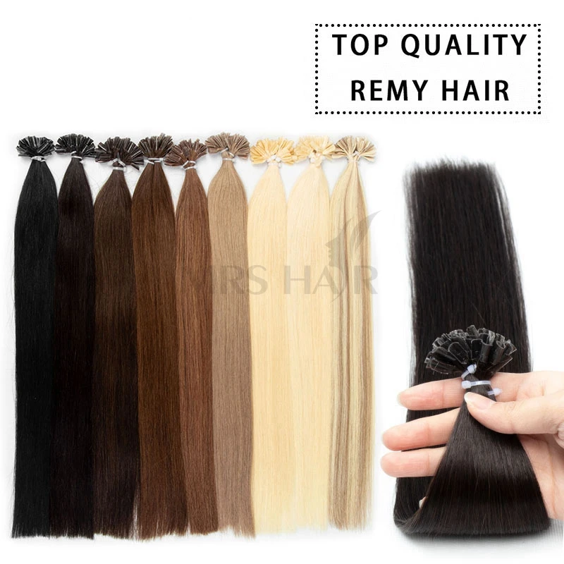 U-образные волосы MRSHAIR с кутикулой Remy, кератиновые капсулы, предварительно скрепленные волосы для наращивания, человеческие волосы для ногтей, 50 нитей/упаковка, 14, 18, 22 дюйма