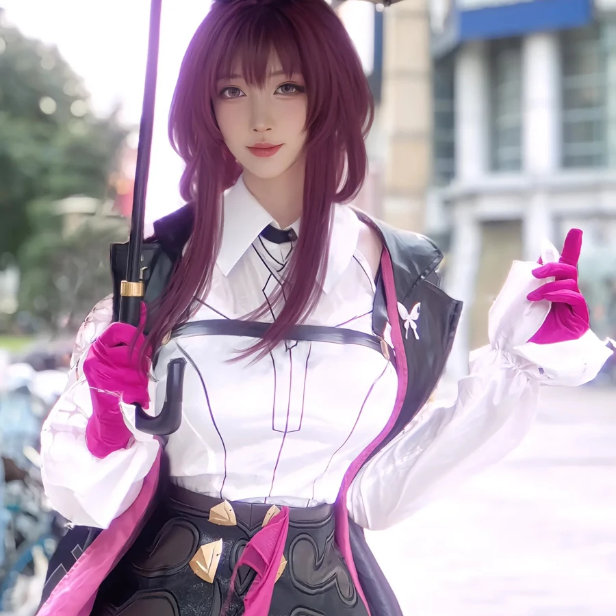 

Honkai Star Rail Cosplay Costume Honkai Kafka Cosplay Costume Helloween Party Suit with Wig Kafka Outfit Uniform