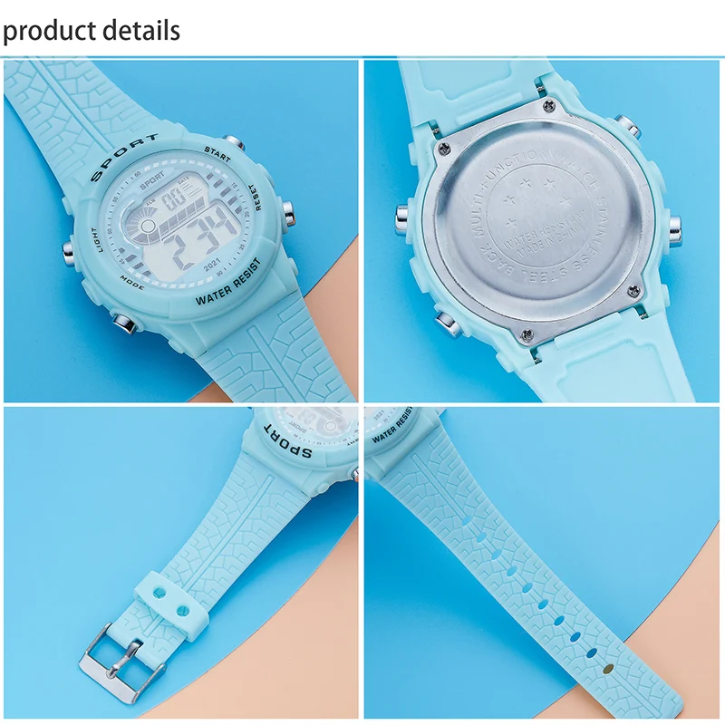 MAYZHISU Electronic Watches for Women Colorful Back-light LED Digital Wristwatch Woman Girls Sport Watch Clock Relogio Feminino