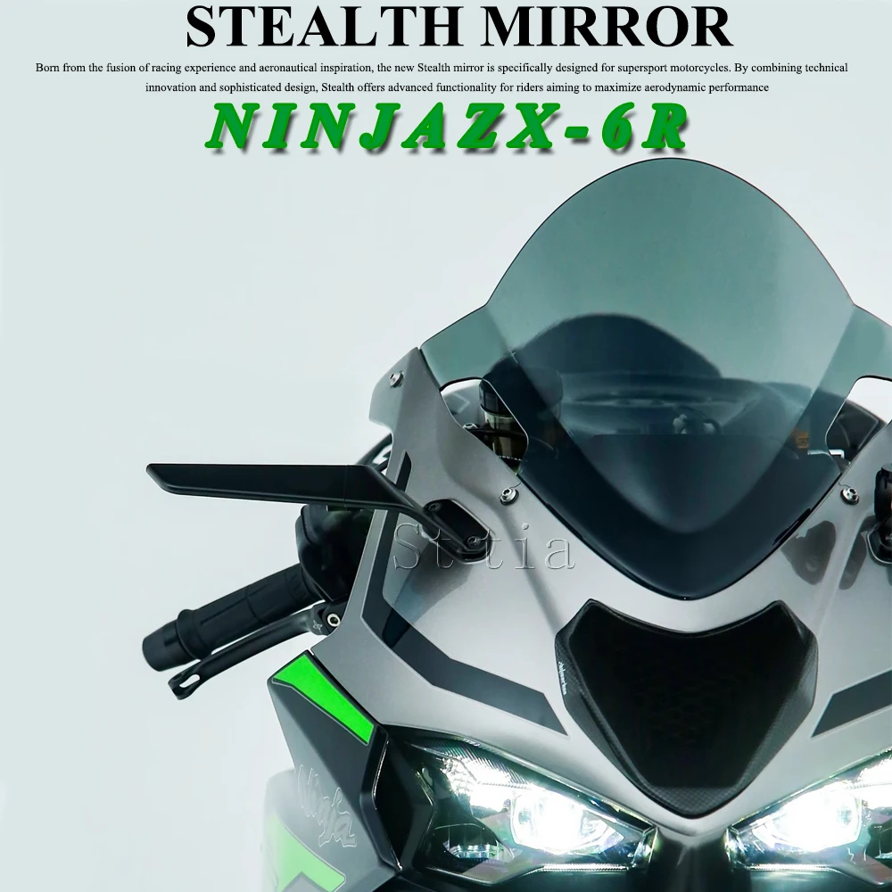 For Ninja ZX6R ZX-6R ZX 6R Ninja 636 2019-2026 Motorcycle Mirror Modified Wind Wing Rotating Rearview Mirror Side View Mirror