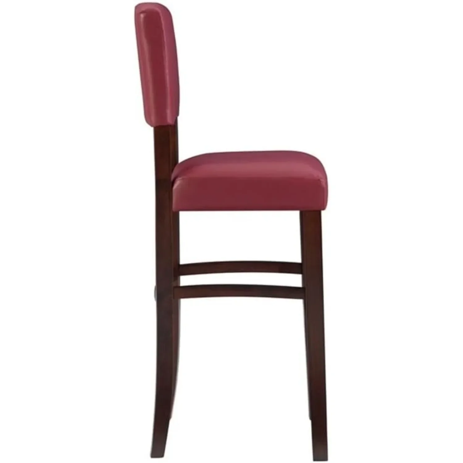 Tamborete de bar giratório Monaco de 30", banco de altura de balcão de couro PU vermelho escuro para ilha de cozinha, bar e pub doméstico