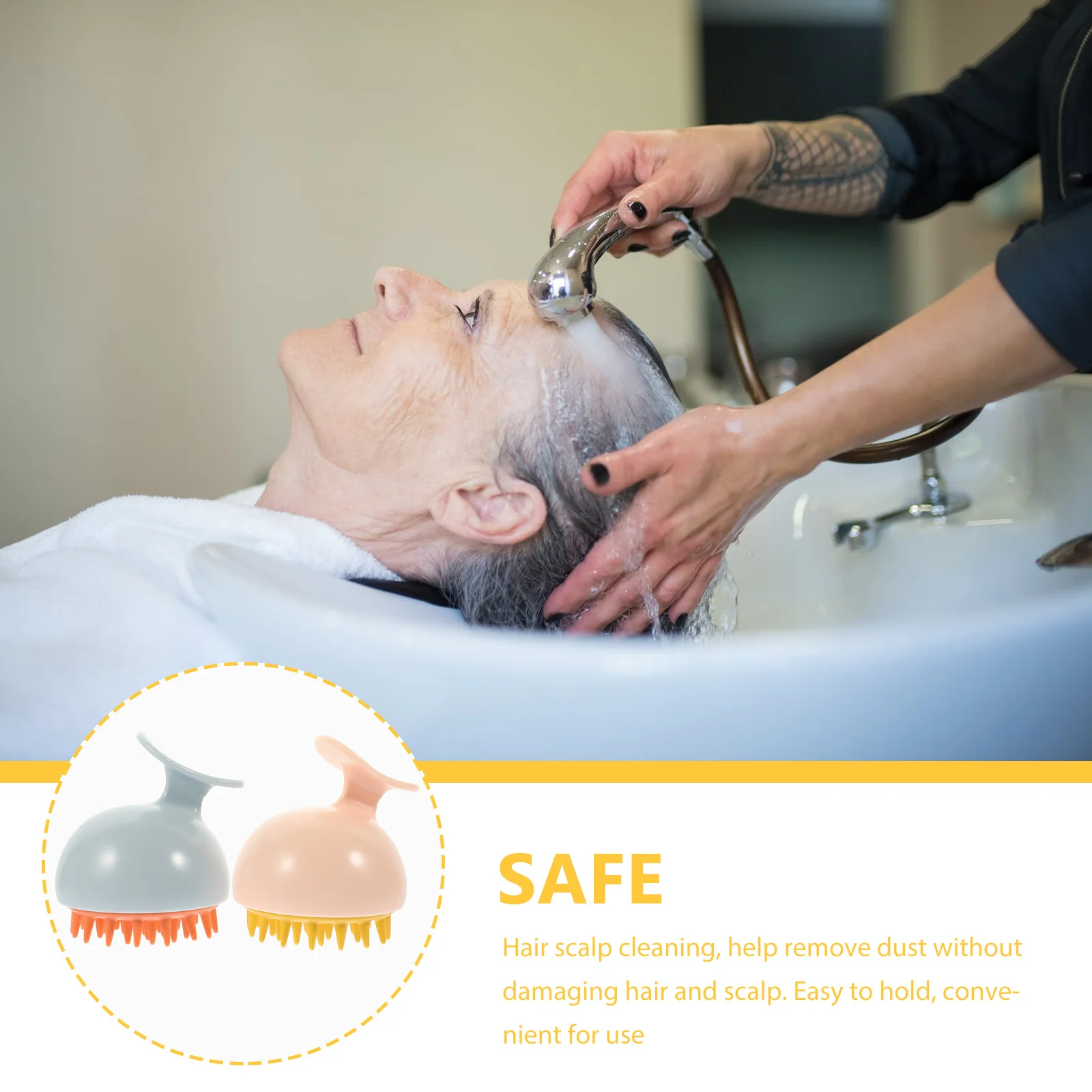 

2Pcs Scalp Brush Household Massager Wear-Resistant Silicone Hair Scraper Portable Head Scalp Cleaner Suitable for Men Women