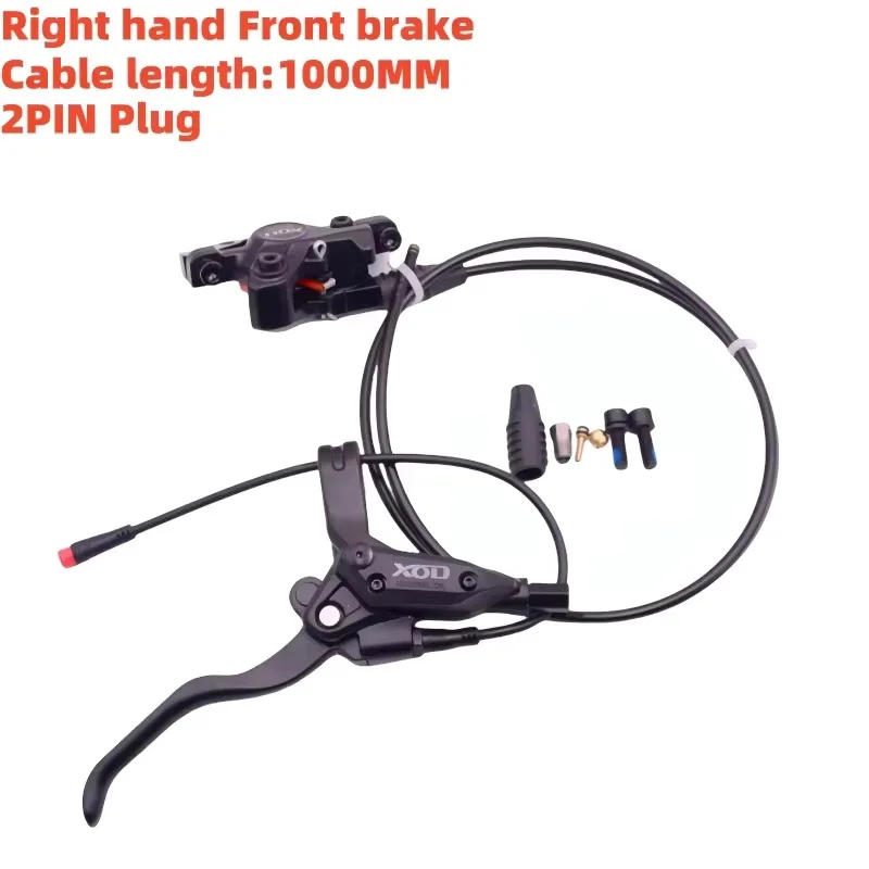 XOD E500 E-Bike Hydraulische Bremse mit Stromabschaltung, 2-poliger wasserdichter Stecker, Schlauch vorne 1000 mm / hinten 1850 mm, Fahrrad-Scheibenbremse – Detail 10