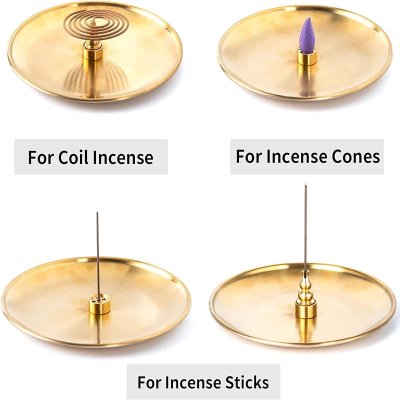 Portable Incense Burner Multi Purpose Water Drop Shape Brass Incense Holder Home Office Teahouse Zen Buddhist Supplies