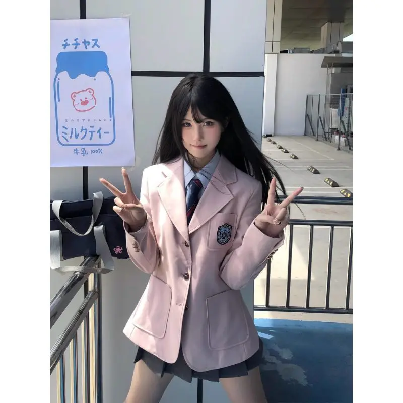 

Japan JK Uniform Pink Suit Jacket Women'S New College Style School Supply Sense Suit Autumn