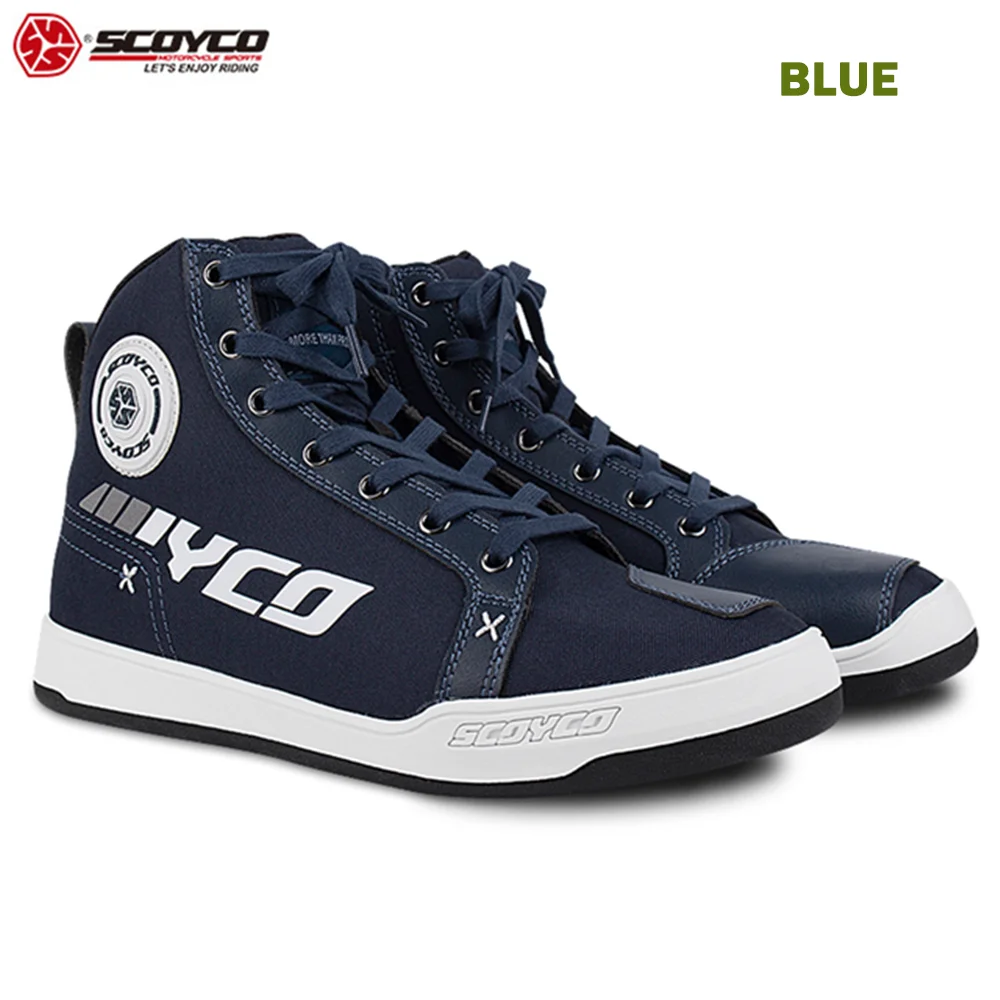 Scoyco Motorcycle Shoes Anti-Skip Breathable Shockproof Touring Casual High Ankle Autumn Summer Leisure Racing Riding Moto Boots