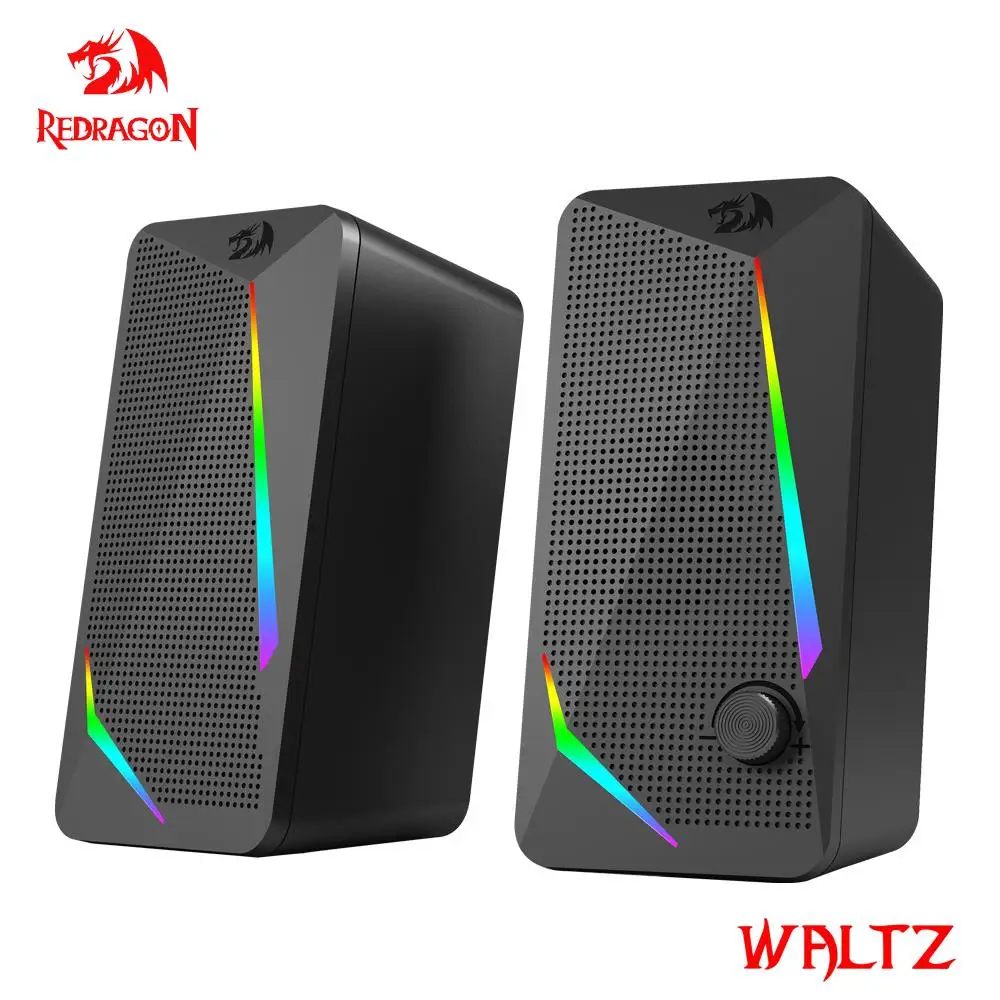 REDRAGON Waltz GS510 3,5 мм Aux 2,0 стерео объемная Музыка RGB игровые колонки звуковая панель для компьютера Настольный ПК громкоговорители