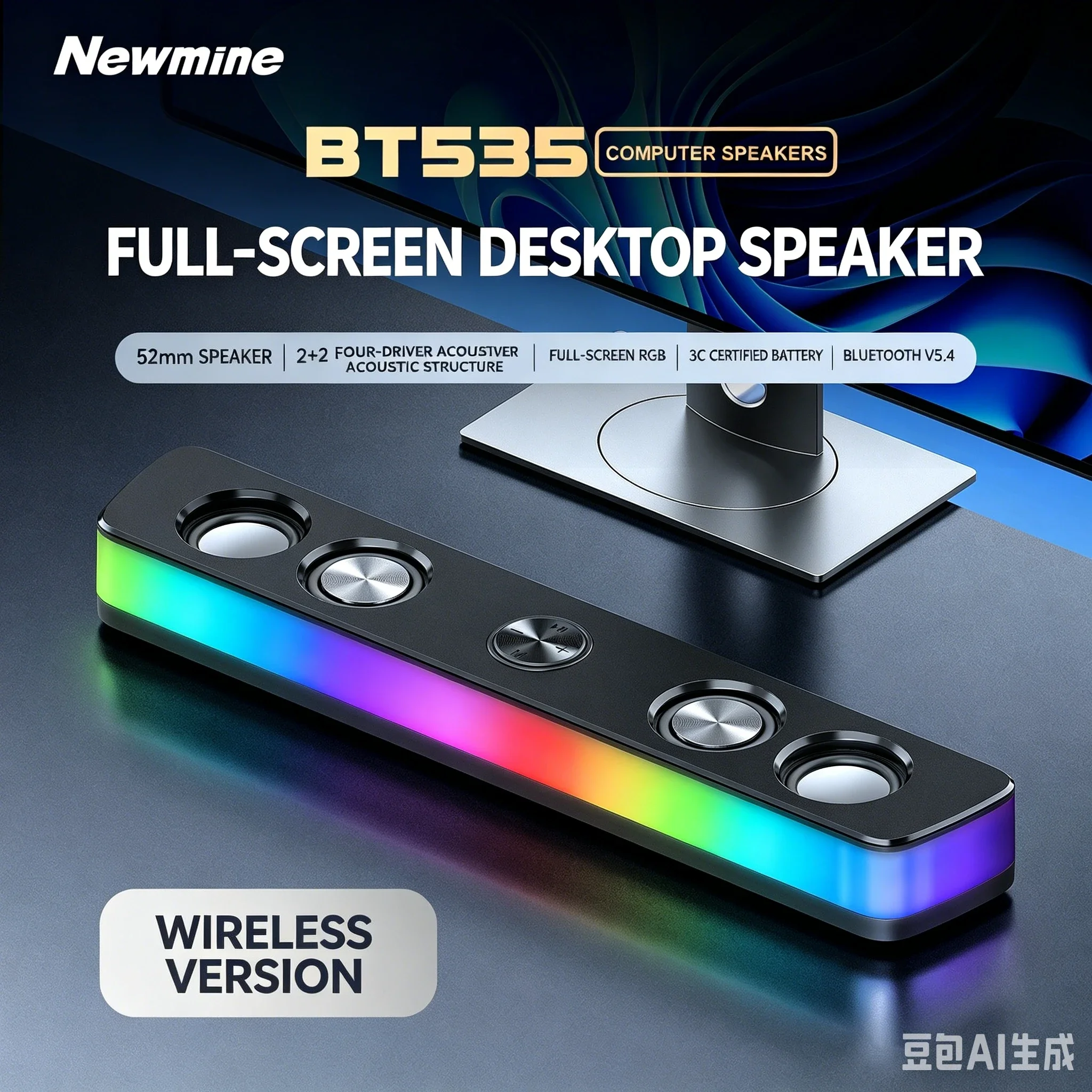 Wiederaufladbare Kabellose Sou – Rgb Computer Soundbar For Pc Bewertung und Preis
