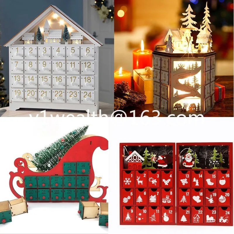Christmas Countdown Calendar Gift Box Countdown Blind Box 24 Days Coming Empty Box Ornament Christmas Tree Decoration