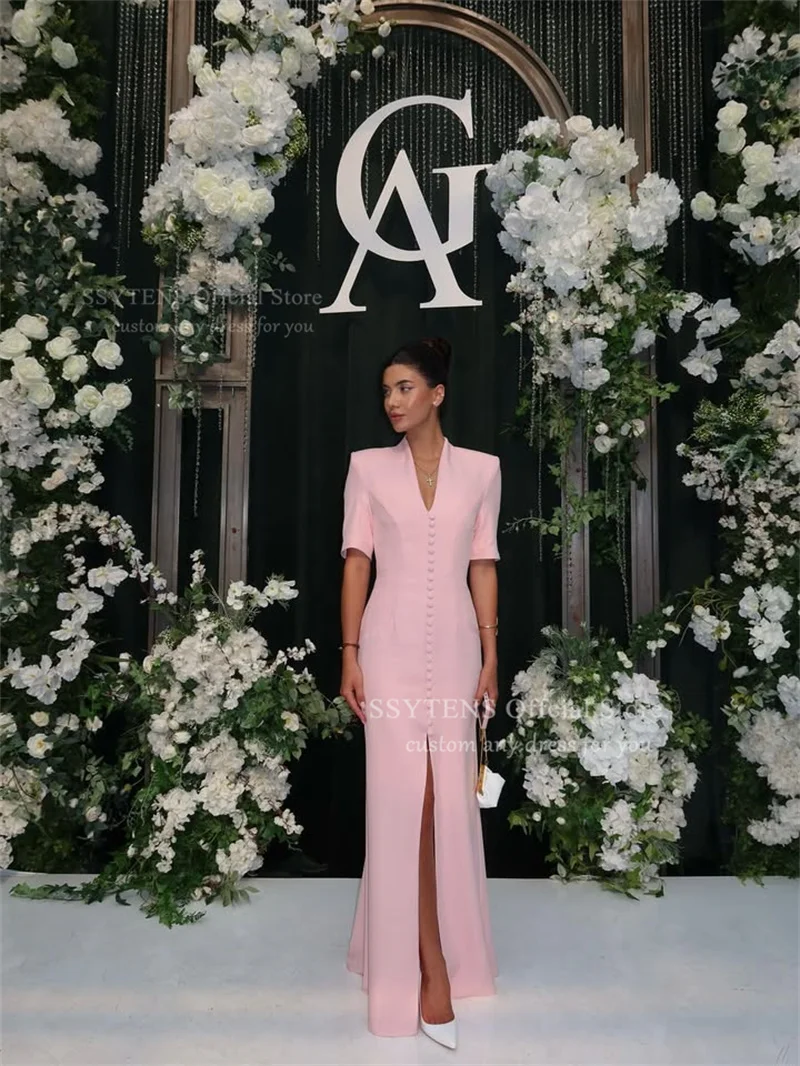 SSYTENS Elegante Abendkleider Rosa Satin Meerjungfrau Party Kleider Vestidos De Boda Para Fiestas Frauen Hochzeit Prom Kleid Angepasst