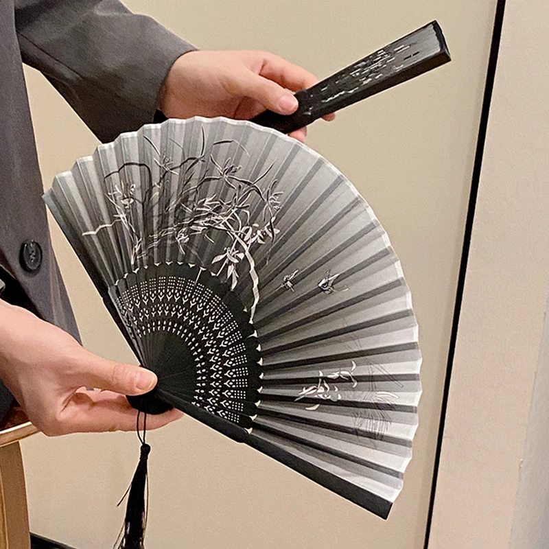 Vintage Silk Folding Fan Portable Bamboo Folding Fan Dancing Decorative Handheld Fans abanico plegable 부채