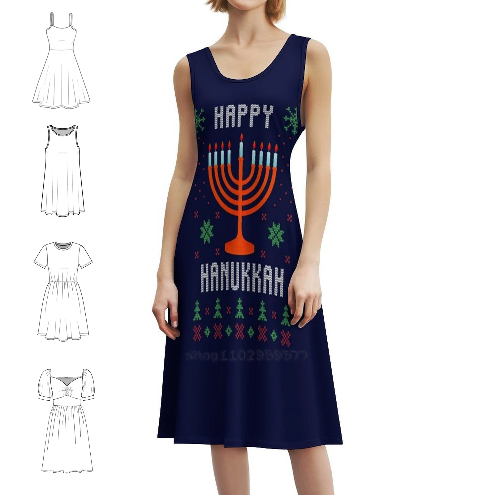 Happy Hanukkah 2020 Preppy Style Mini Dress For Women A-Line Loose Fit Casual Day Dress Happy Hanukkah Hanukkah Chrismukkah