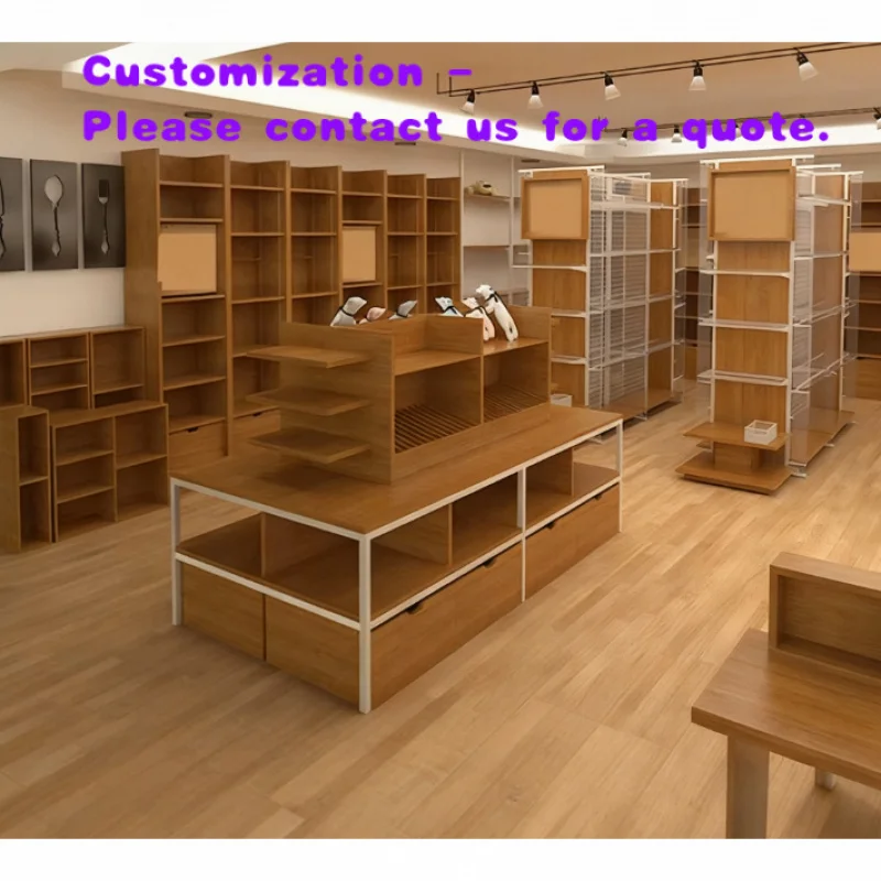 custom.Whole Store Display Shelves Display Cabinets Boutique Stores Chain Jewelry Island Steel Wood Double-sided Light Dut