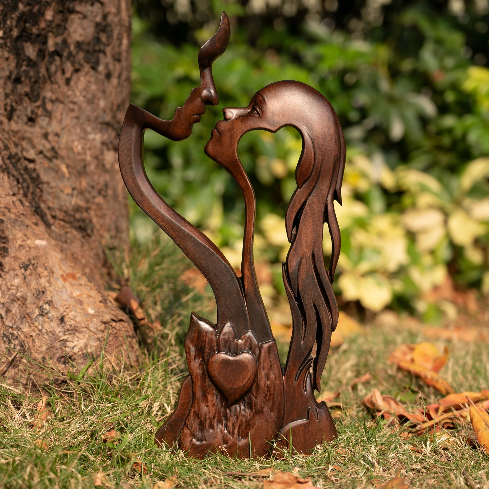 Eternal Love Home Decor Wooden Decor, Tabletop Sculpture, Couple Kissing Love Art, Statue, Couple Gift