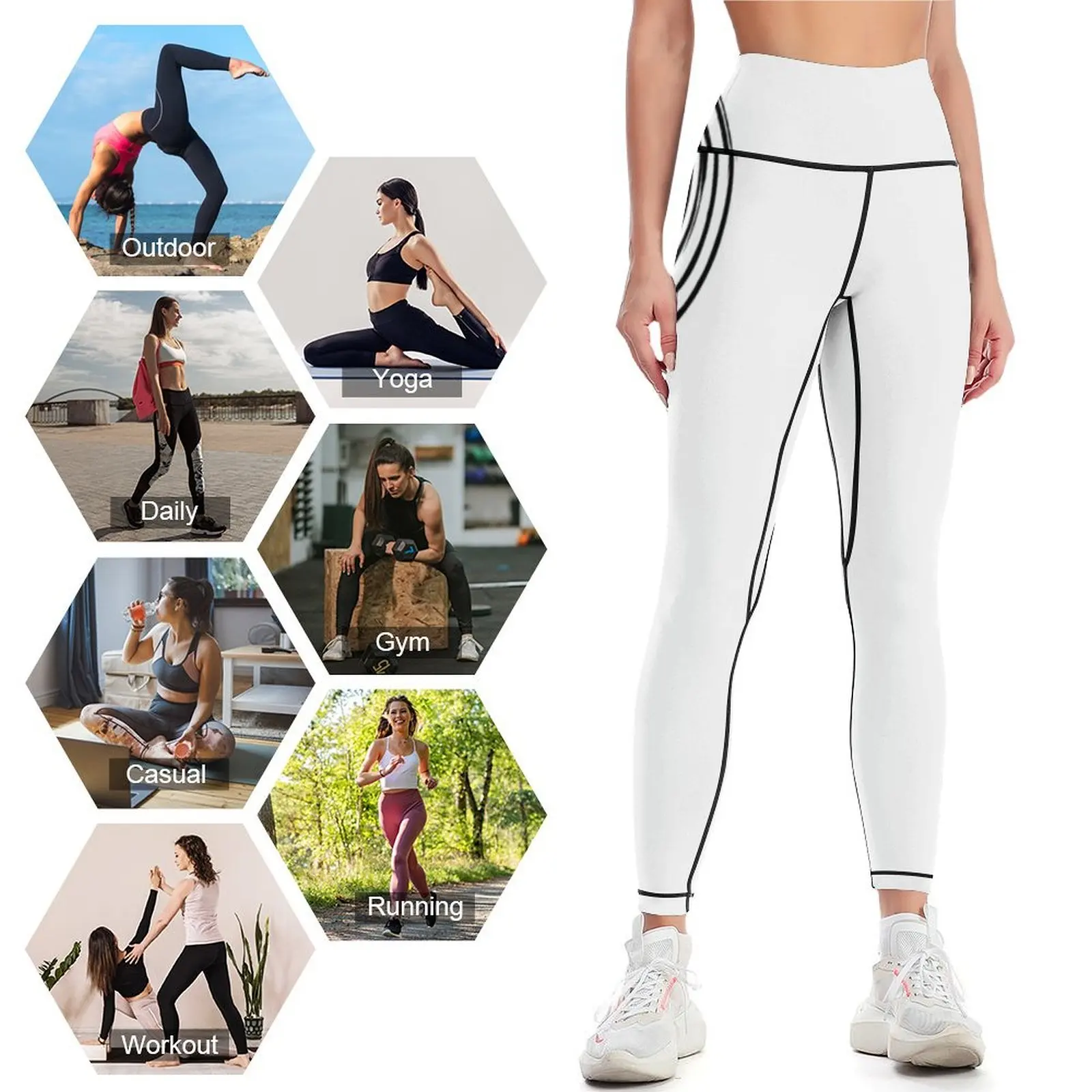 ying yang harmony and balance Leggings sport legging Women's sports pants fitness set gym Womens Leggings image 4
