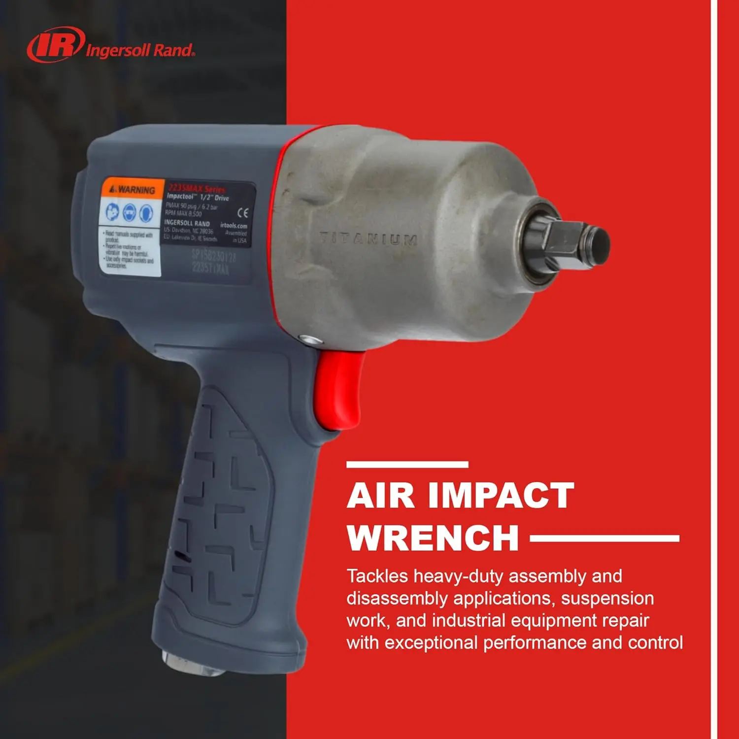 Drive Air Impact Wrench with Up to 1,350 Foot-Pounds Torque Output