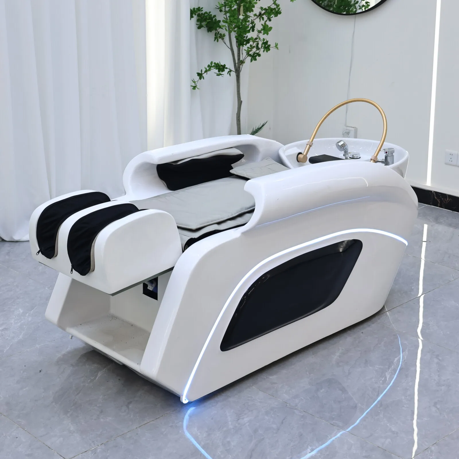 

Brand Hair Salon Shop Automatic Massage Shampoo Bed Hair Wash Beds Massage Table High End Salon Service Commercial Furniture