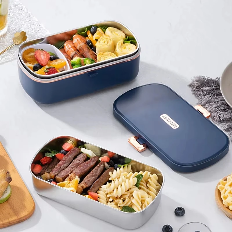 220V Electric Lunch Box 900ml Portable Rice Cooker Water Free Heating Bento Box  Thermostatic Heating Food Warmer For Office