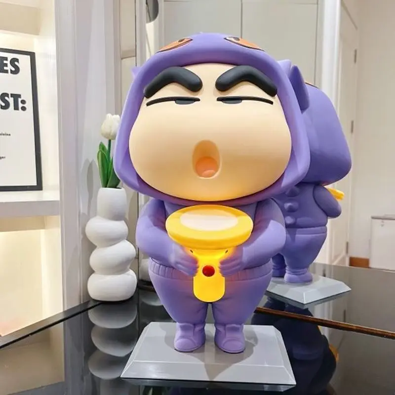 

42cm Crayon Shin-Chan Cosplay Gengar Anime Model Statue 1:1 Crayon Shin-Chan Anime Figure Light Bedside Lamp Decoration Gift