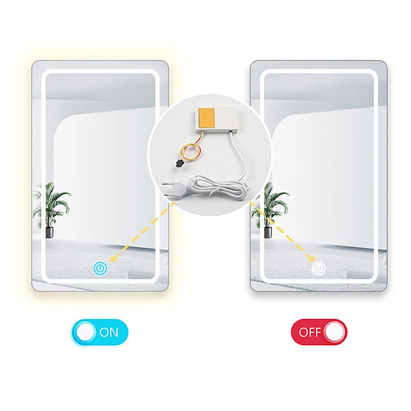 1Pc EU US Plug interrupteur tactile 12V 1A salle de bain miroir interrupteur capteur tactile pour lumière LED miroir phare capacité capteur Module