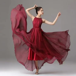 New Summer Chiffon Extra Long Large Swing Dress Women Solid Chiffon Beach Dress Summer Bohemian Maxi Dress Ladies Party Vestidos