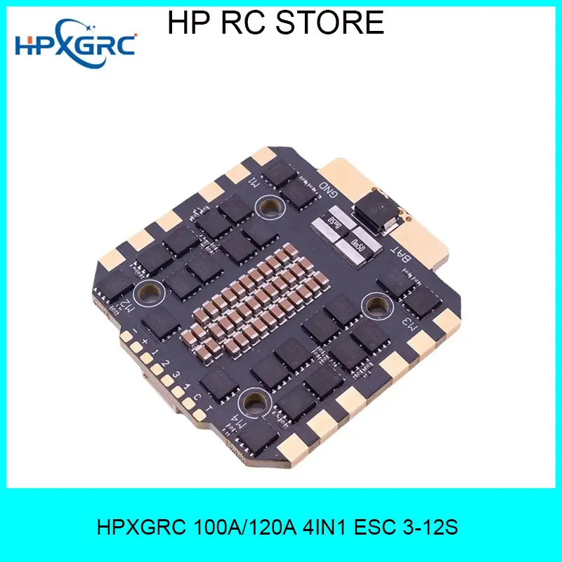 

HPXGRC 100A/120A 4IN1 ESC 3-12S DSHOT300/DSHOT600/PWM/BIDIRECTIONALDSHOT 30.5x30.5mm for RC FPV Racing Drone