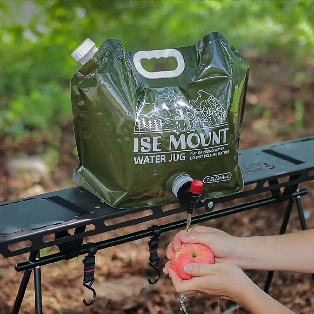 

7.5L Outdoor Water Bag Big Capacity with Handle Folding Water Bucket Camping Supplies Portable Collapsible Water Pouch Travel