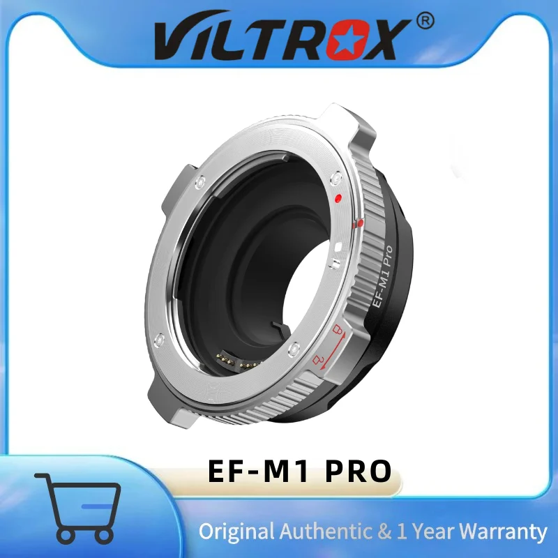 VILTROX EF-M1 Pro Lens Adapter Autofocus Ring Mount Adapter Lens with Security Lock for Canon EF/EF-S To M43 Camera