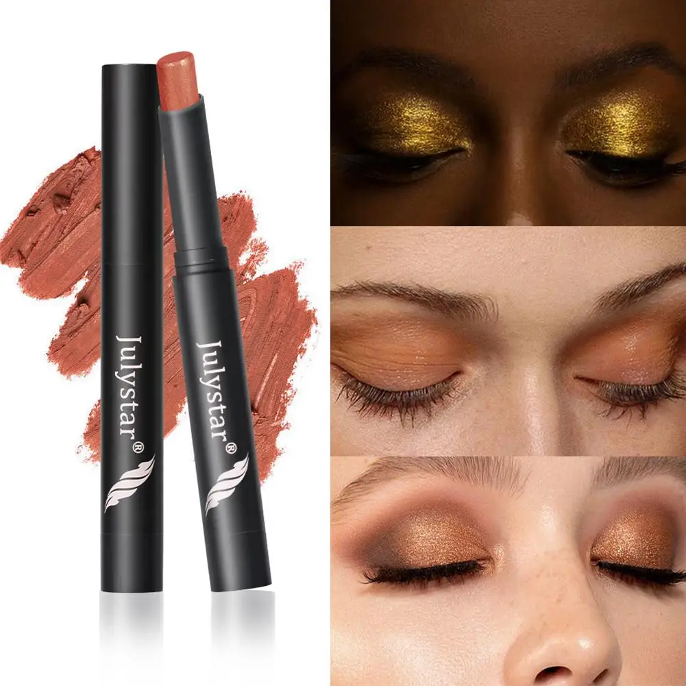 Sombra impermeável vara, diamante Shimmer Highlighter, 6 cores duradouras pigmentadas longas, caneta lápis, sombra ultra creme, X1q0