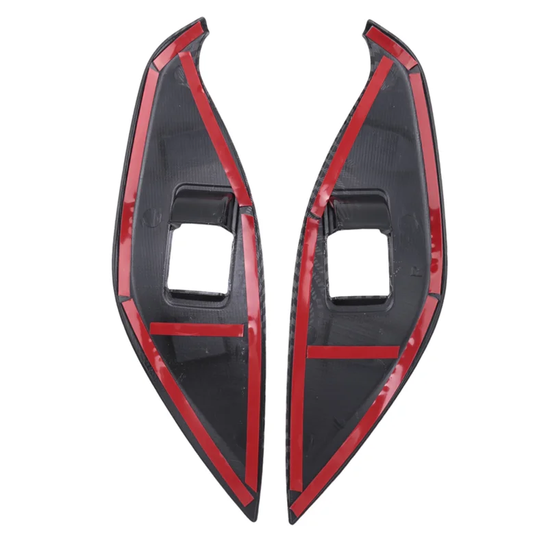 Car Window Glass Lift Switch Button Panel Cover Trim Sticker ABS Carbon Fiber Door Armrest RHD For Toyota Voxy 2022