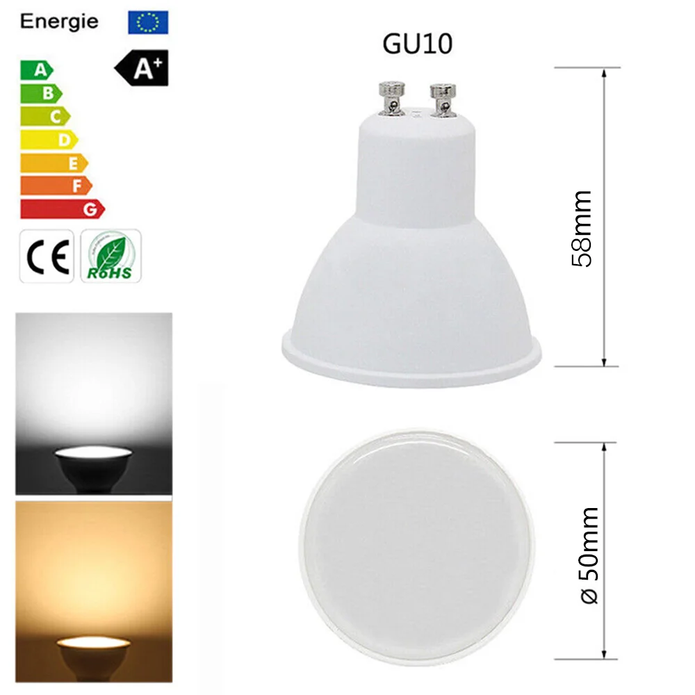 10 sztuk GU10 LED żarówka punktowa żarówki LED 5 W/7 W 220 V 120 stopni kąt wiązki wysoki lumen Bombillas lampa LED