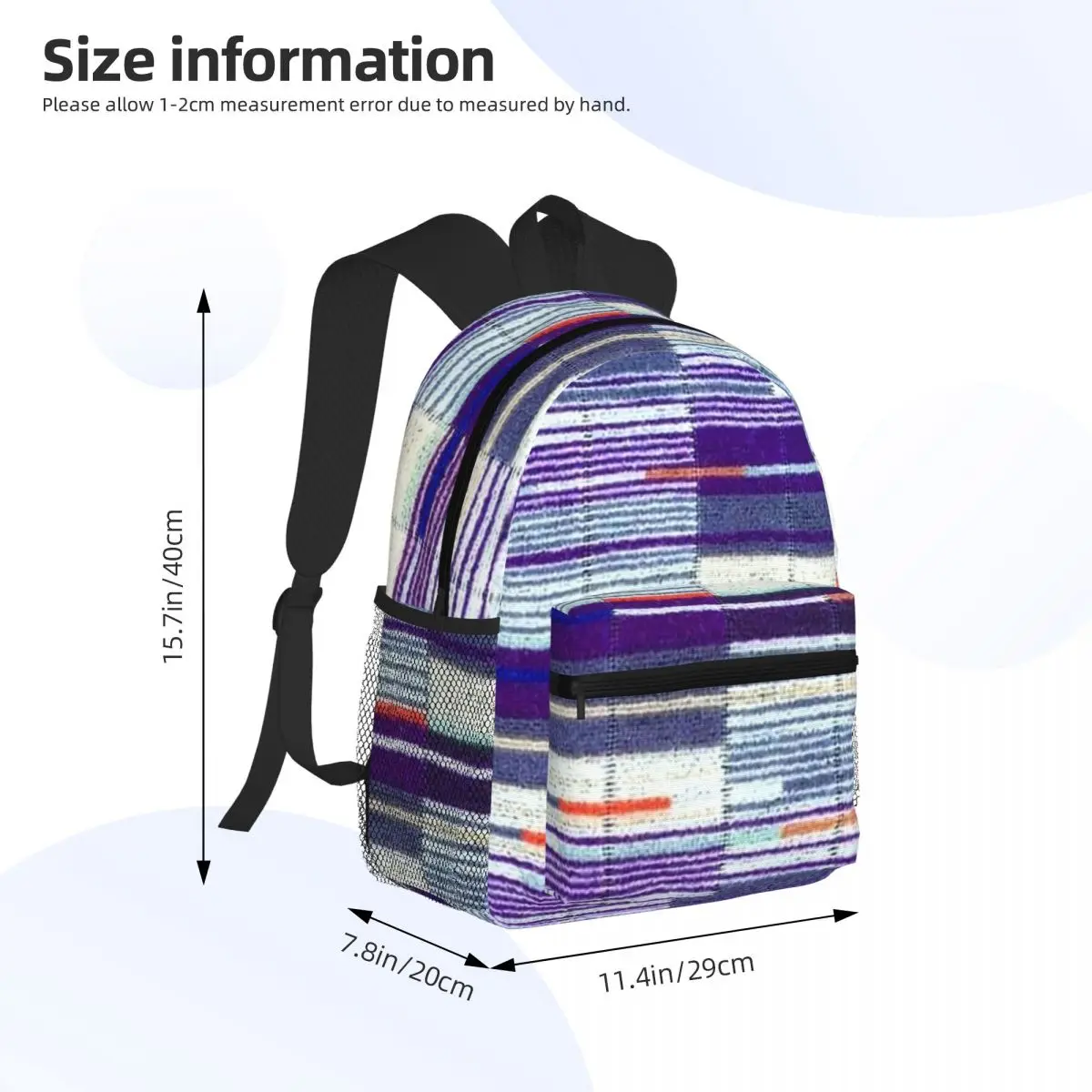 Elizabeth Line Underground Moquette Seat Cover Student Backpack School Bag Hiking Travel Daypack for Boys Girls Bookbag