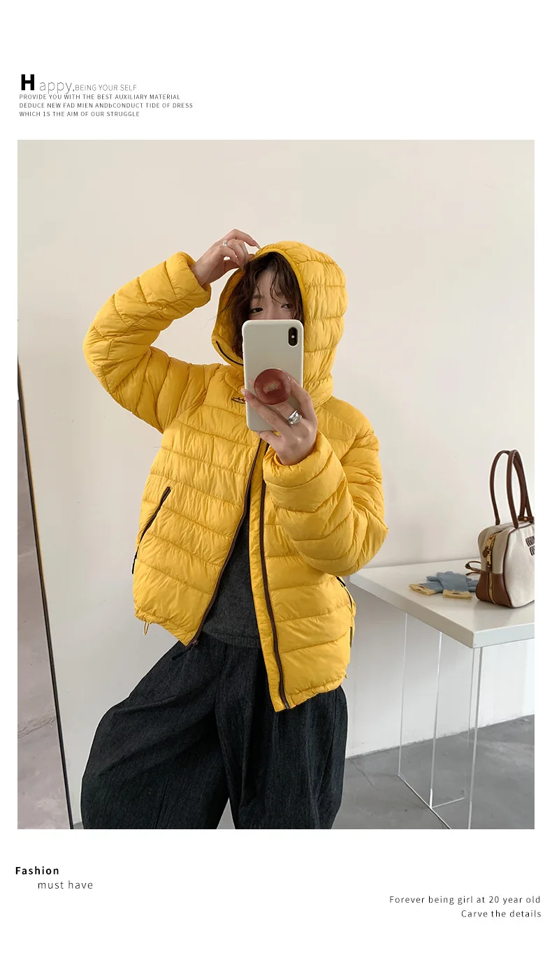 Solid Lightweight Hooded Padded Jacket Women Autumn Winter Casual Outdoor Soft Puffer Jacket Woman All Match Korean Warm Parkas