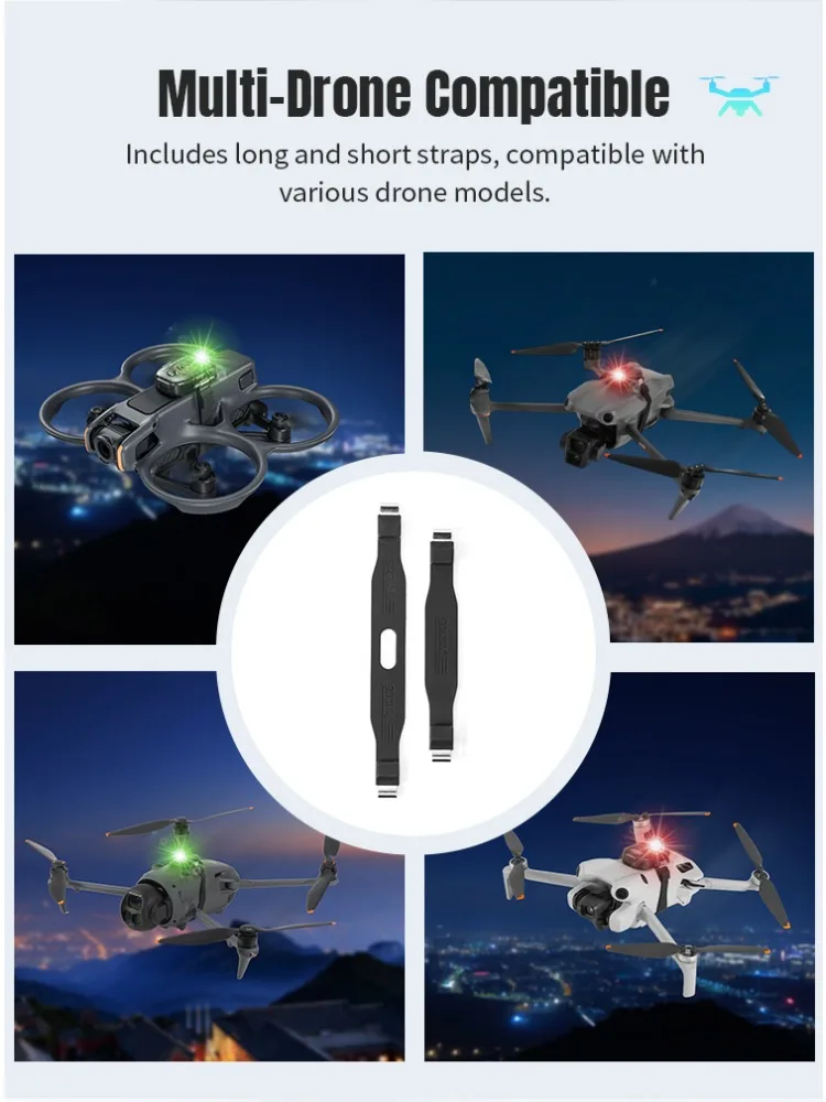 Uniwersalny alarm stroboskopowy z sygnalizacją dźwiękową i lokalizacją GPS do DJI Avata 360/Lito/Mavic 4 3 Pro/Air 3S/Mini 4 5 Pro/Neo 2 — zdjęcie produktu 7