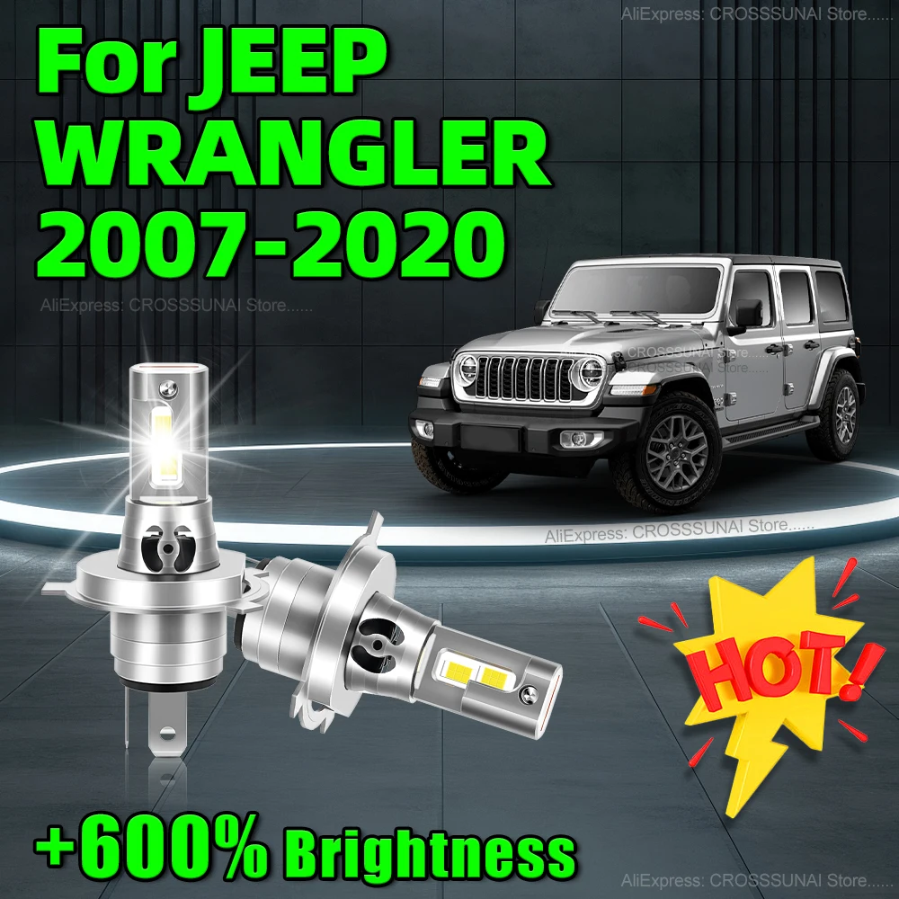 LED Headlight Mini Size Car Bulbs 30000LM 6000K Lamp with Fan For JEEP WRANGLER 2007 2008 2009 2010 2011 2012 2013 2014-2020